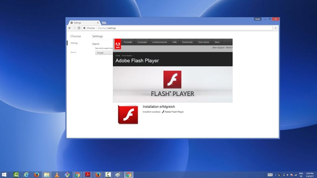 adobe flash player google chrome storage