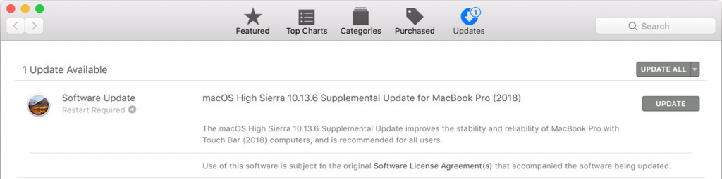 update in mac store