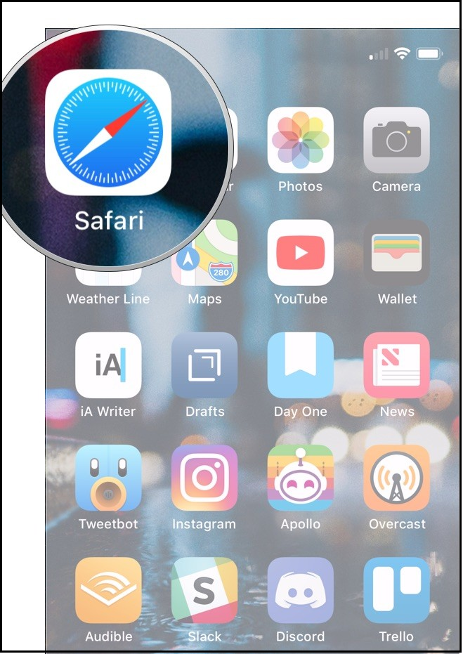 Launch Safari on your iPhone