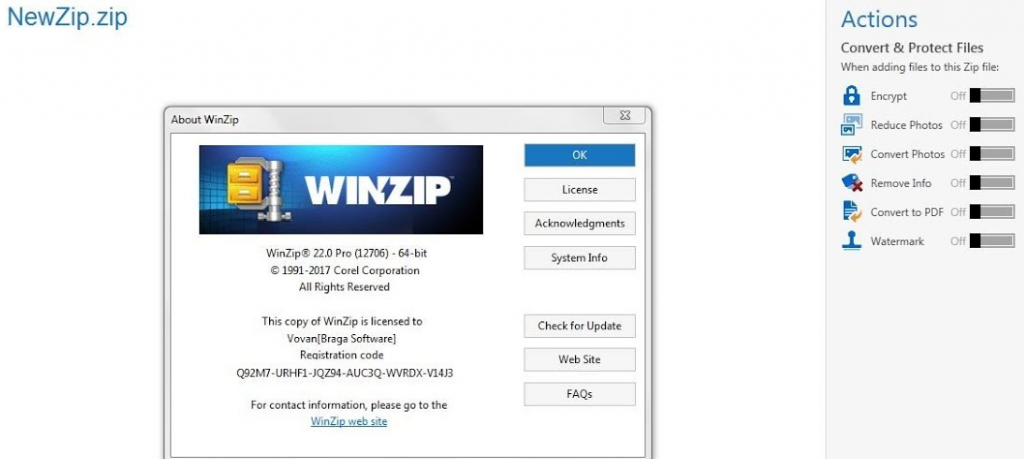 Features of WinZip