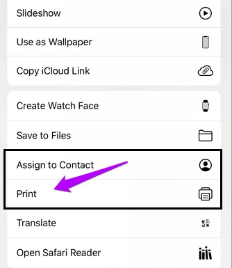 select the Print option