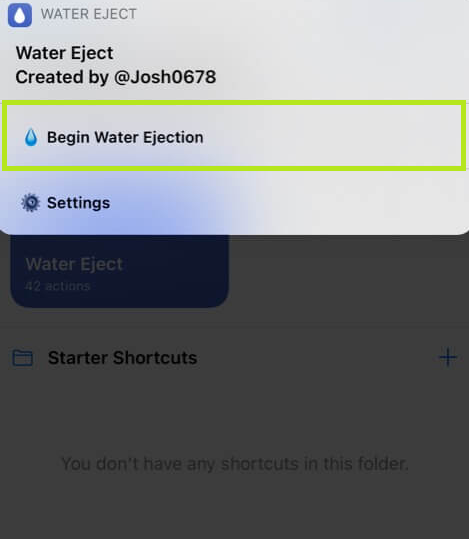 Begin Water Ejection