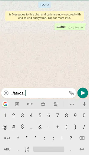 How To Type Italic Text in WhatsApp