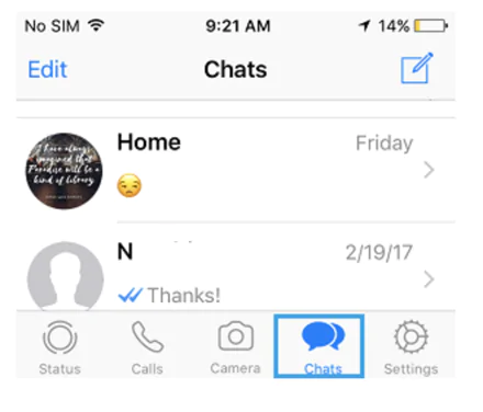 Launch WhatsApp on your iOS device