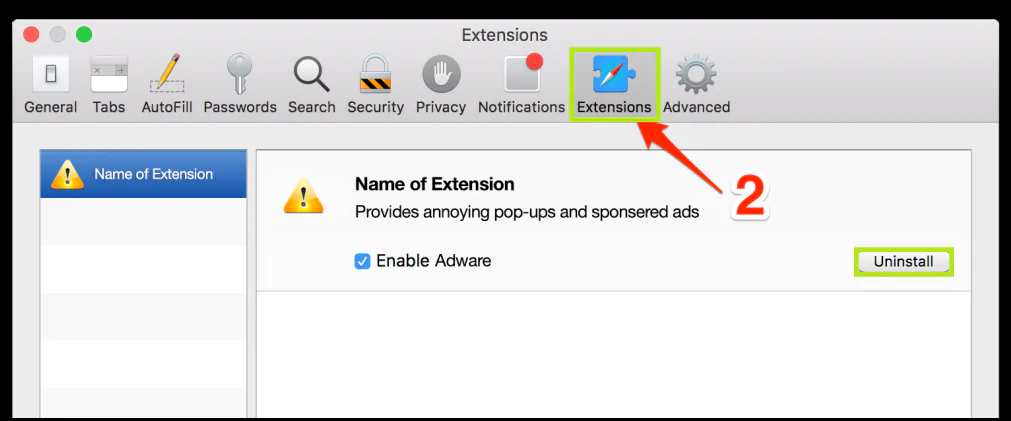 Remove Extensions