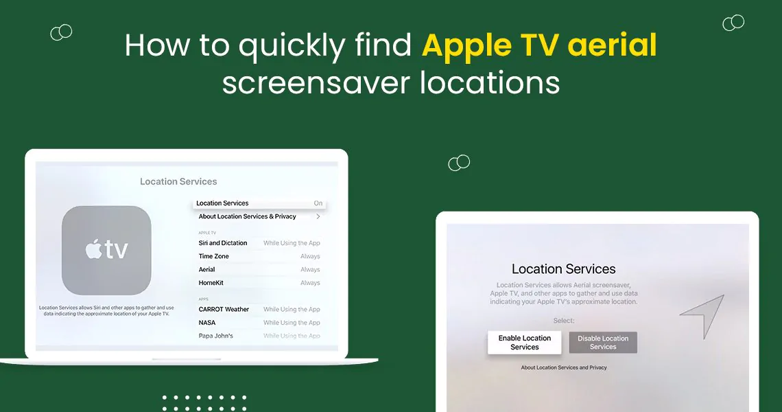 Apple TV aerial screensaver locations