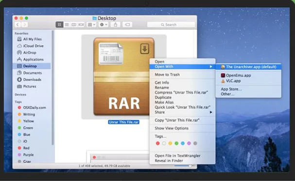 Extract RAR files on Mac OS