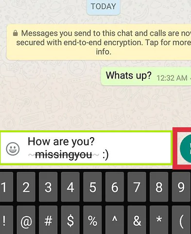 Strikethrough on a Word in WhatsApp