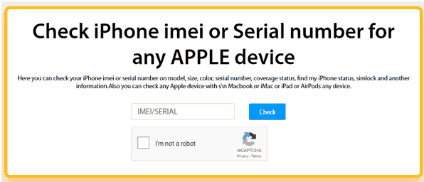 check iPhone imei