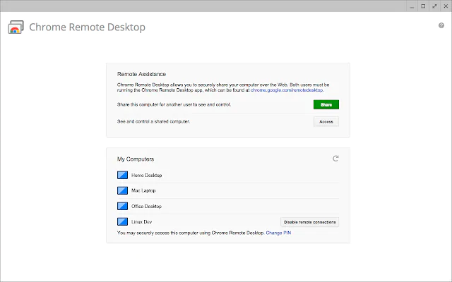 Use Chrome Remote Desktop Service