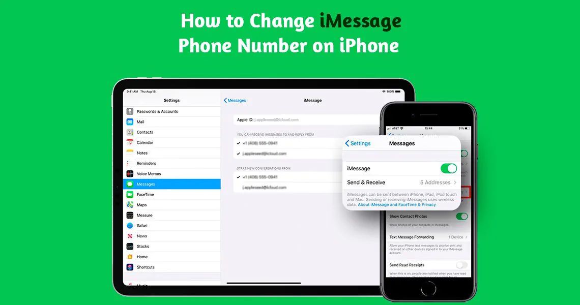 Change iMessage Phone Number on iPhone