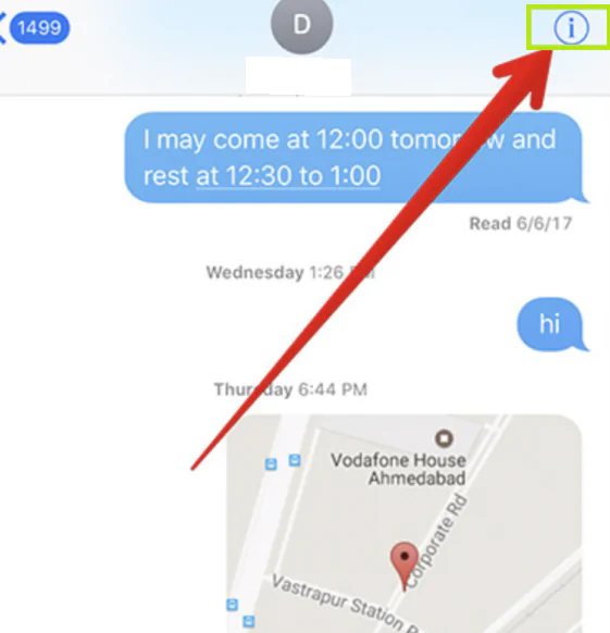 Show Individual iMessage on iPhone