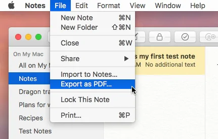 Export Notes in macOS