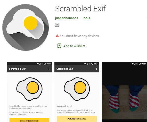Scrambled Exif App
