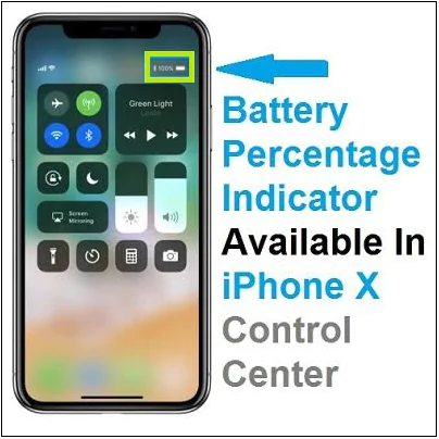 Show Battery Percentage on iPhone X