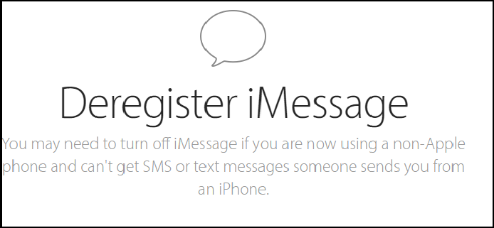 deregister your iMessage