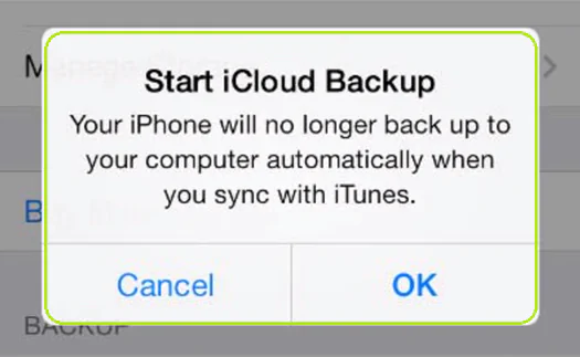start iCloud Backup