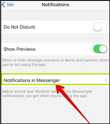 Notification off in Messenger