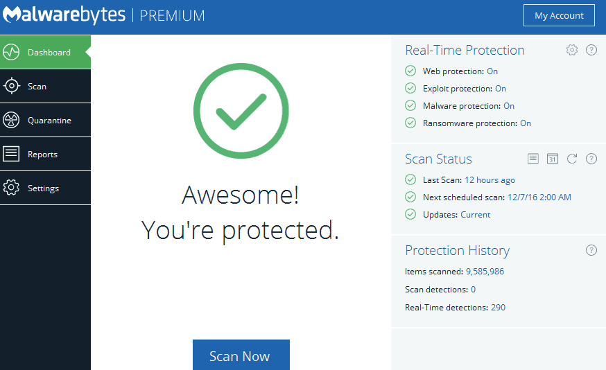 Malwarebytes Premium Antivirus Features