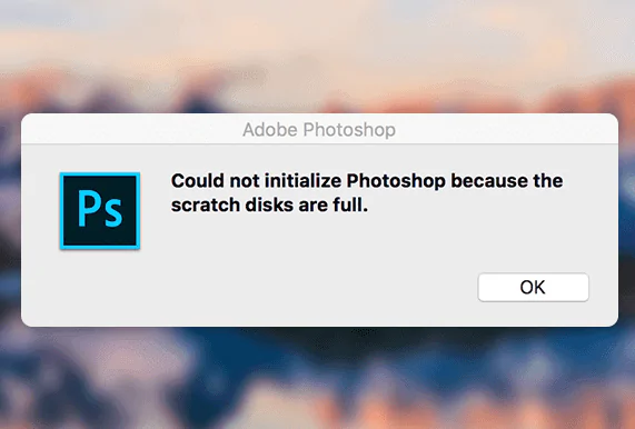 Photoshop Show Scratch Disk Full Error