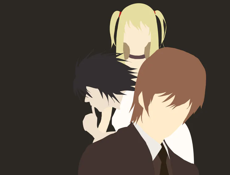 Minimalist Shinigami and Light Death Note Wallpaper