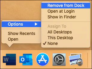 Remove Office Apps from Dock