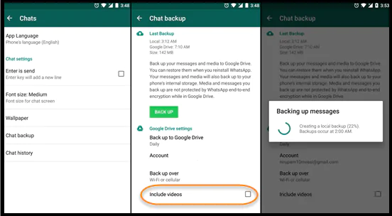 Restore or transfer WhatsApp backup from Google Drive