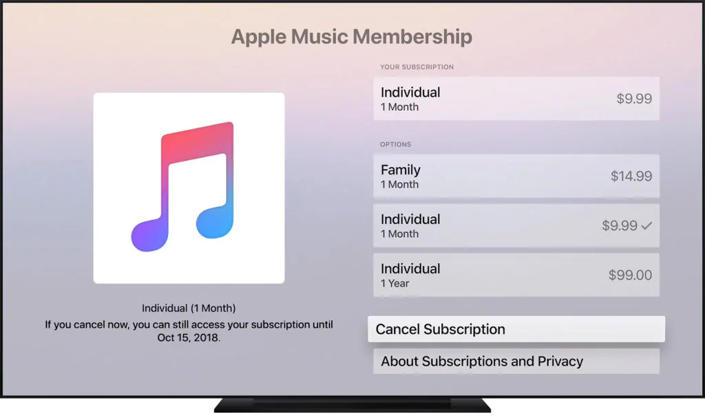 tvos-12-apple-tv-4k-subscriptions-apple-music-cancel